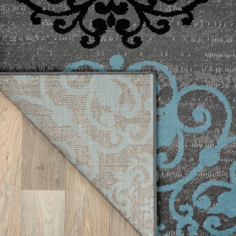 Rugshop Contemporary Modern Floral Perfect for high Traffic Areas of Your Living Room,Bedroom,Home Office,Kitchen Runner Rug 2' x 10' Gray - Image 4
